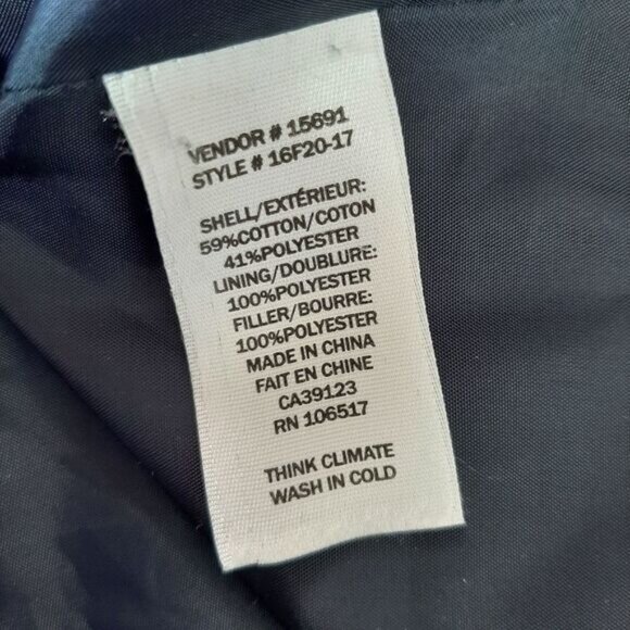 NORTHERN REFLECTIONS Diamond Quilt Full-Zip Vest Blue Sz M - Picture 9 of 9